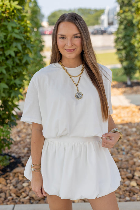 Cropped Bubble Hem Tee