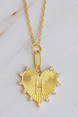 Initial Hanging Heart Necklace (All Letters)