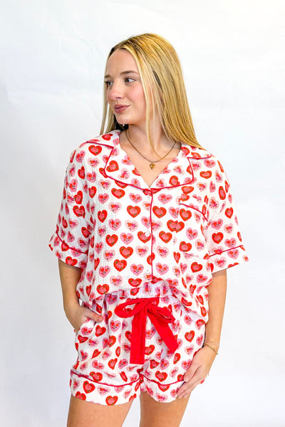 ROSE HEART PJ TOP