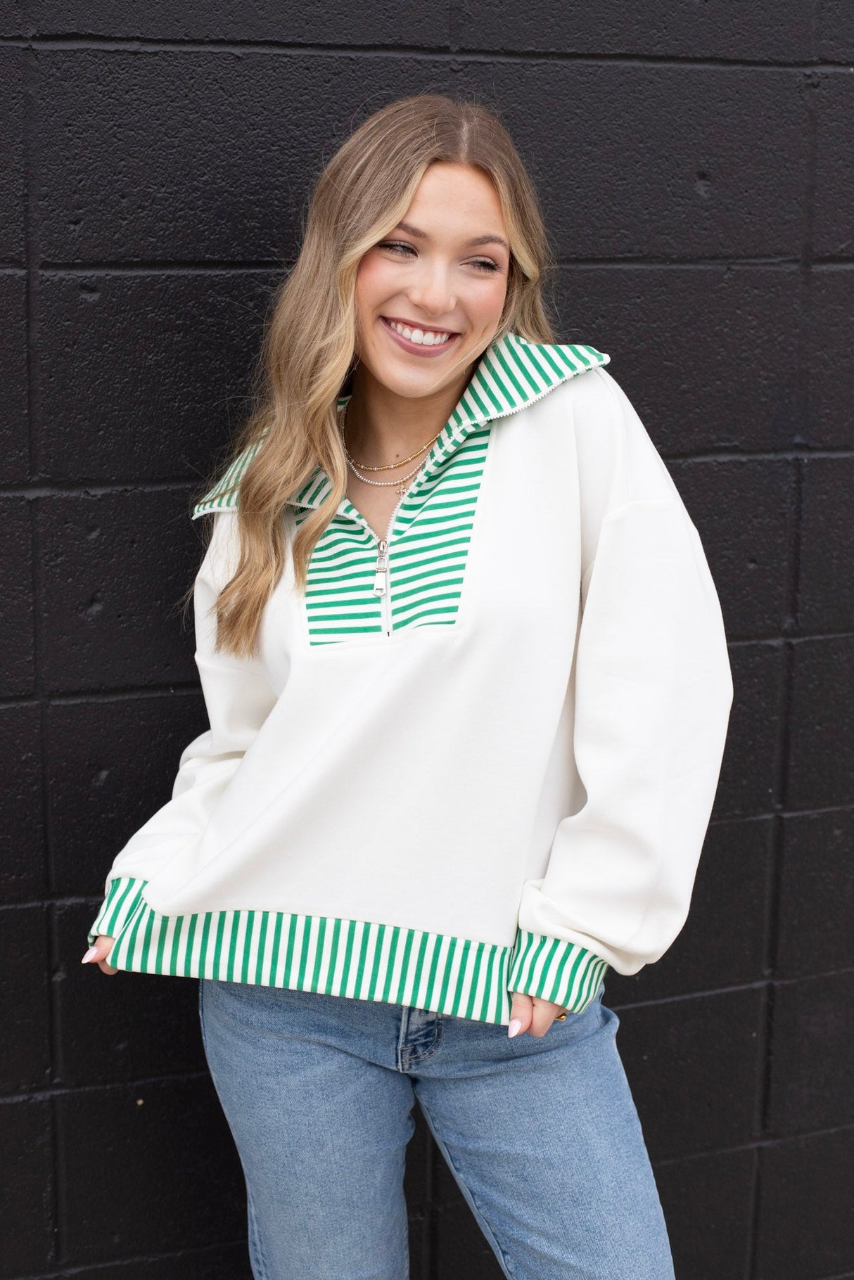 Kelly Striped Collar Pullover