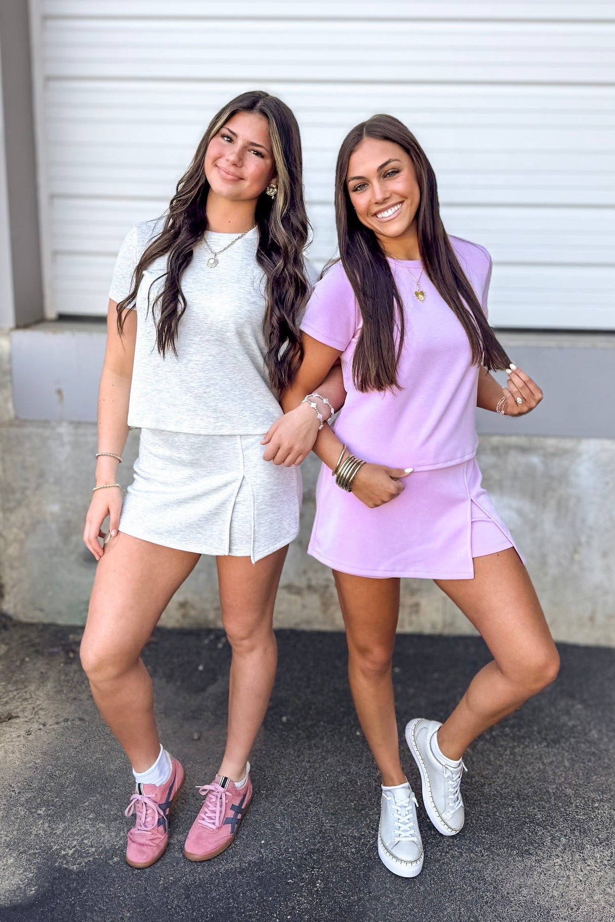 Crew Neck Top And Skort Set