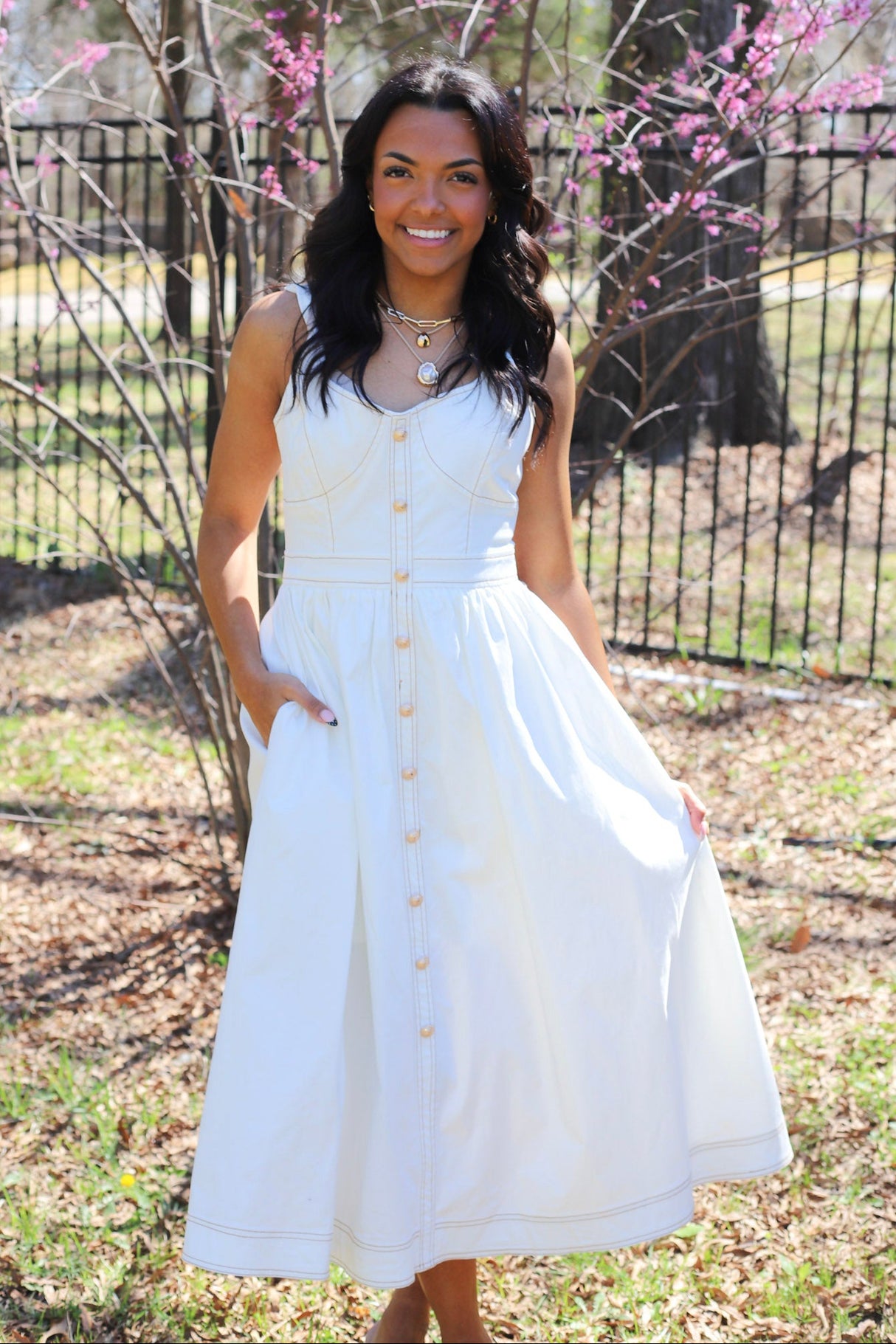 Button Front Maxi Dress