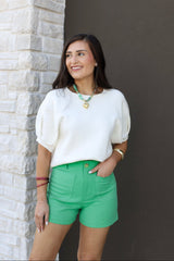Volume Sleeve Sweater Top (Multiple Colors)