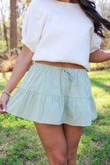 Mid-Rise Tiered Skort