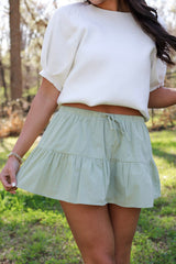 Mid-Rise Tiered Skort