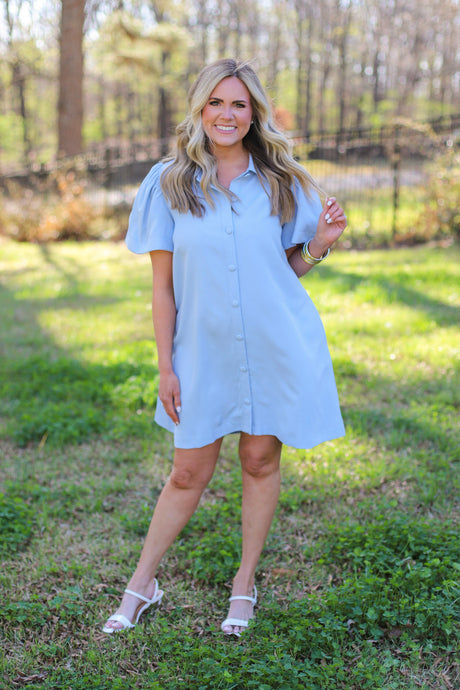 Short Sleeve Button Dress