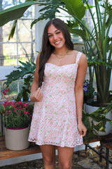 Sweet Heart Neckline Fit And Flare Lace Mini Dress