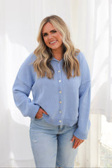 Rolled Hemline Sweater Cardi
