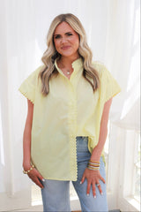 Scalloped Mock Neck Top