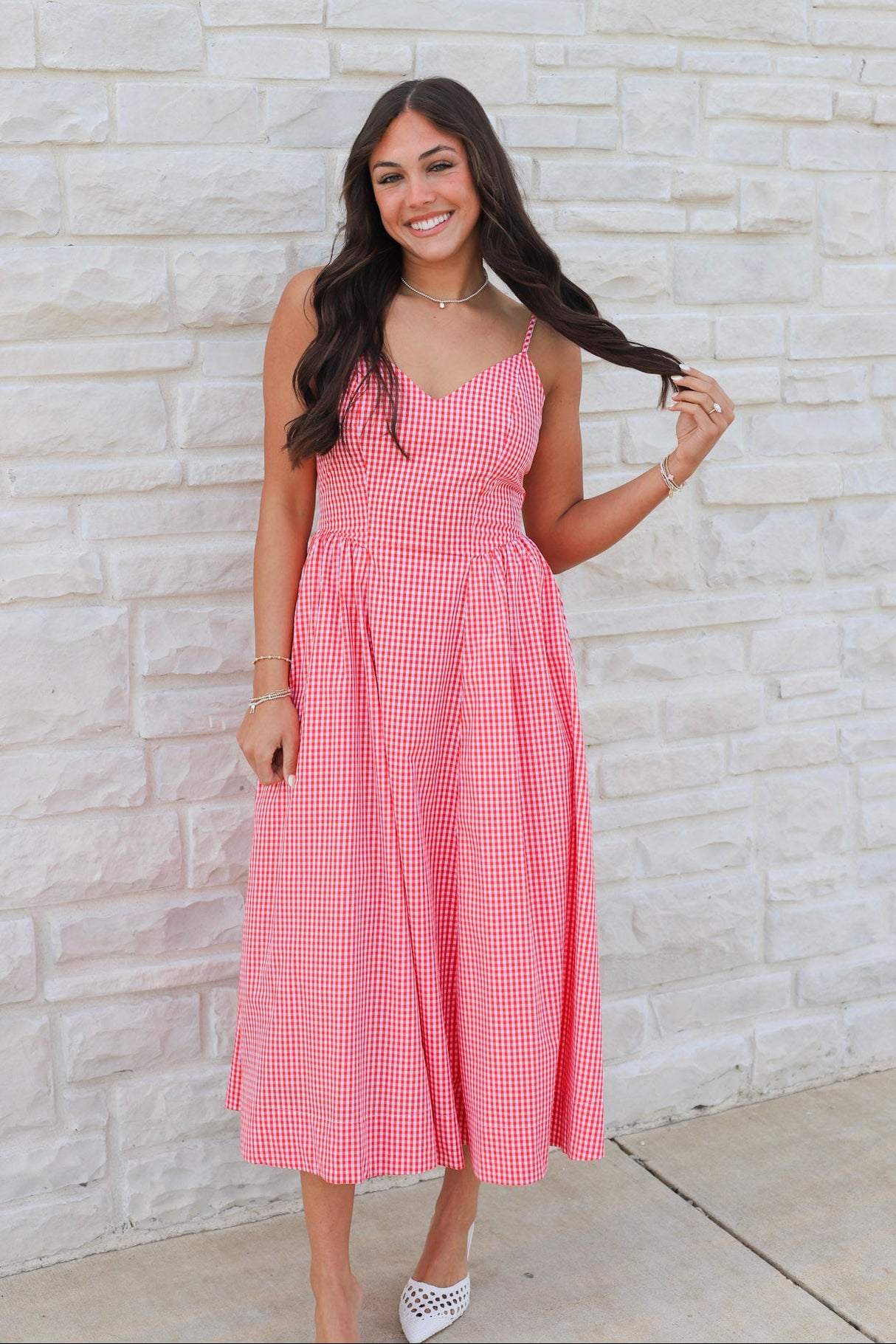 Amour Gathered Hip Midi Dress
