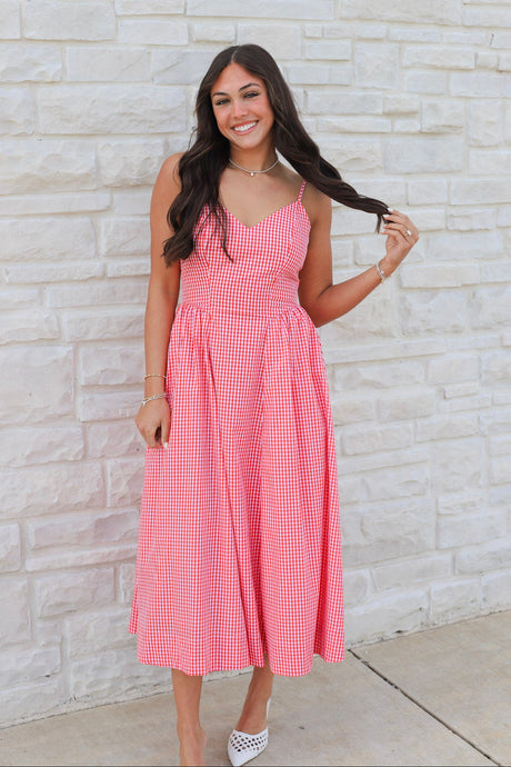 Amour Gathered Hip Midi Dress