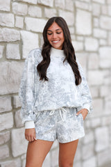 Floral Oversized Mock Neck Sweatshirt
