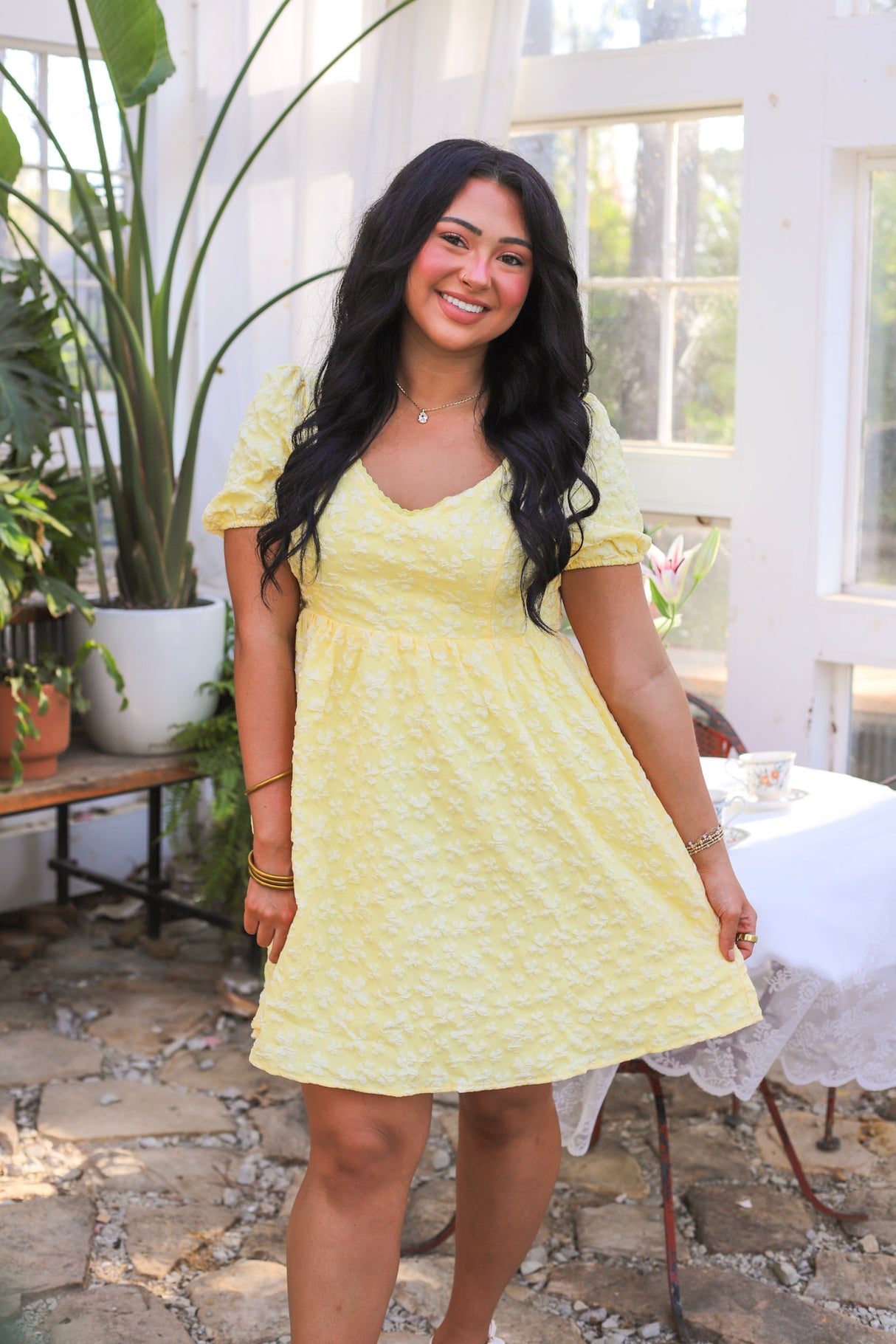 Yellow A-Line Mini Dress