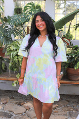 Brisa Split Neck Shift Dress