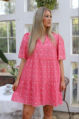Asbury Split Neck Shift Dress