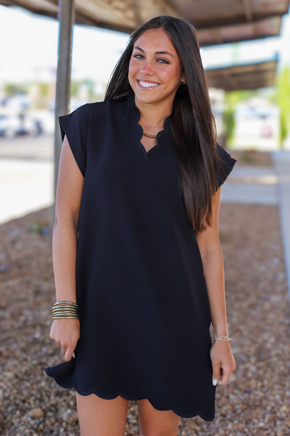 Scalloped Shift Dress – The Refinery