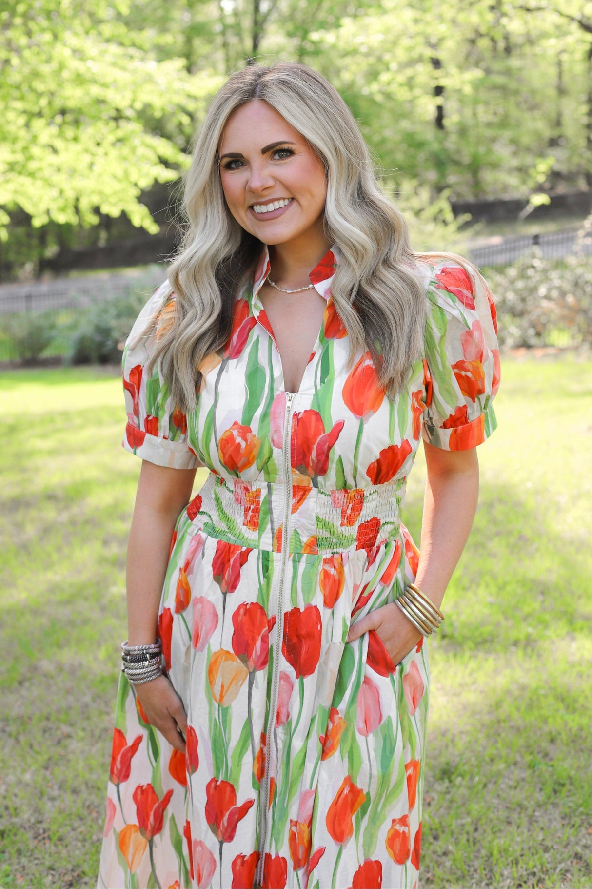 Floral Tulip Puff Dress
