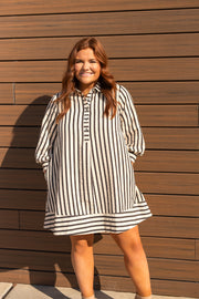 DAY GOES ON STRIPE DRESS