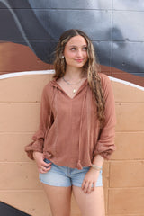 Long Sleeve V-Neck Flowy Top