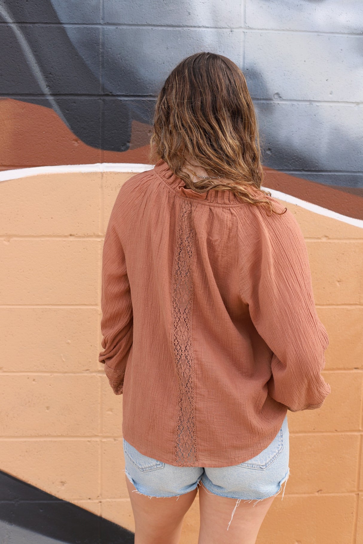 Long Sleeve V-Neck Flowy Top