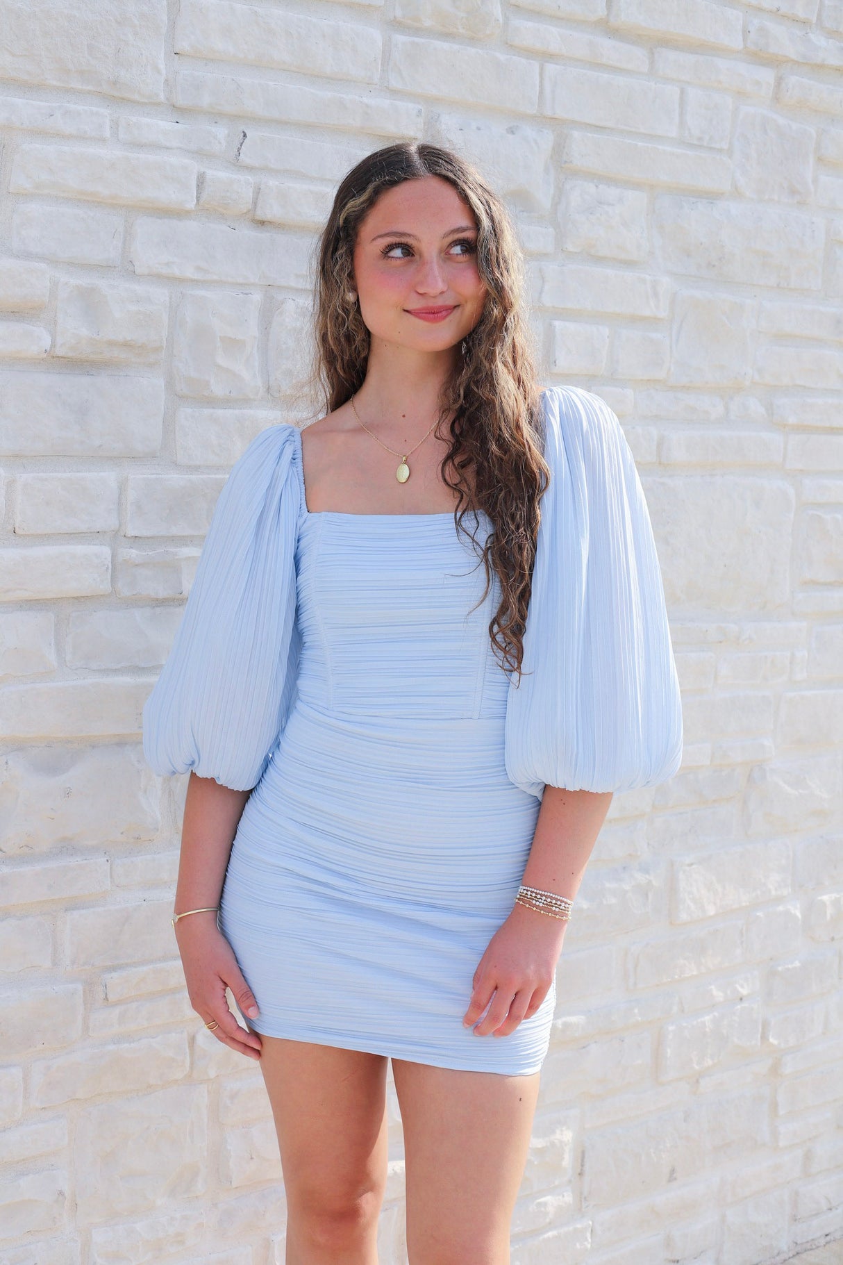 Rory Ruched Long Sleeve Mini Dress