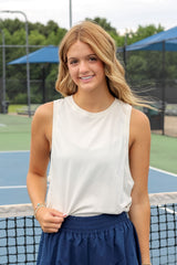 Pima Cotton Relaxed Side-Knot Tank