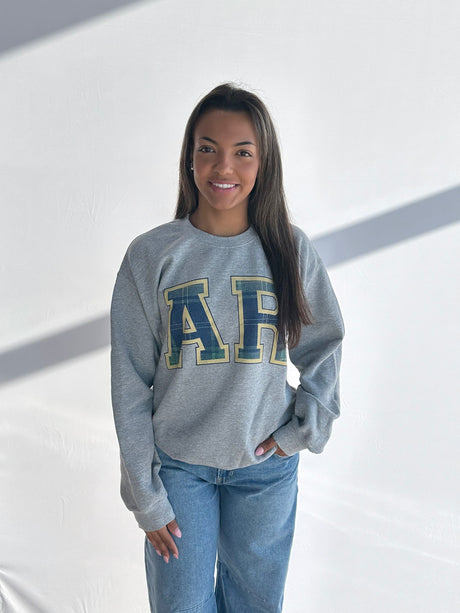 AR PLAID  ARCH THRIFTED SWEATSHIRT