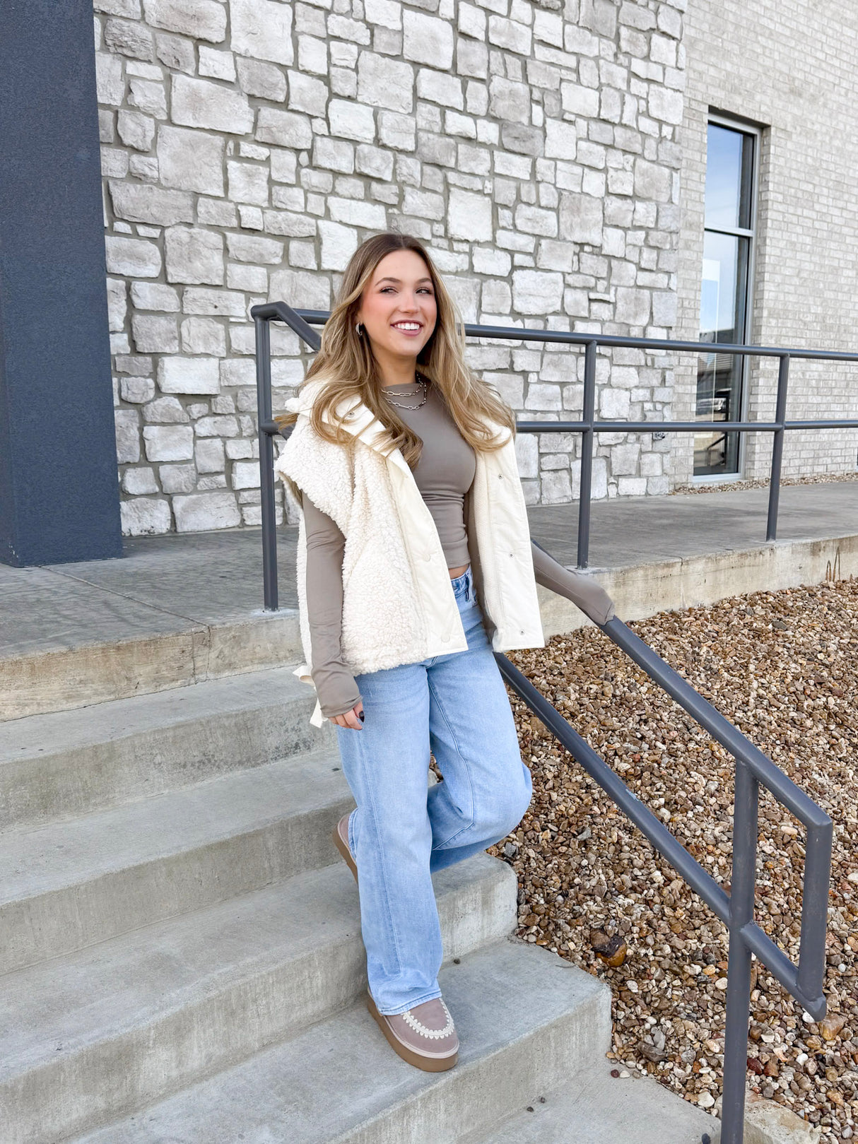 SOFT FUR VEST JACKET