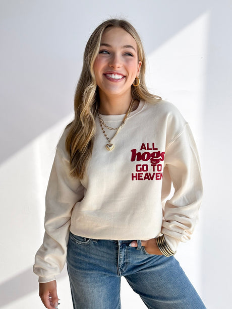 ALL HOGS GO THE HEAVEN SWEATSHIRT