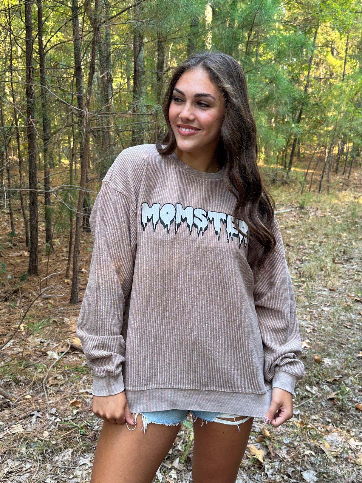 MOMSTER CORDED SWEATSHIRT
