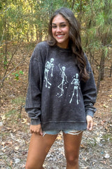 DANCING SKELETON CORDED SWEATSHIRT