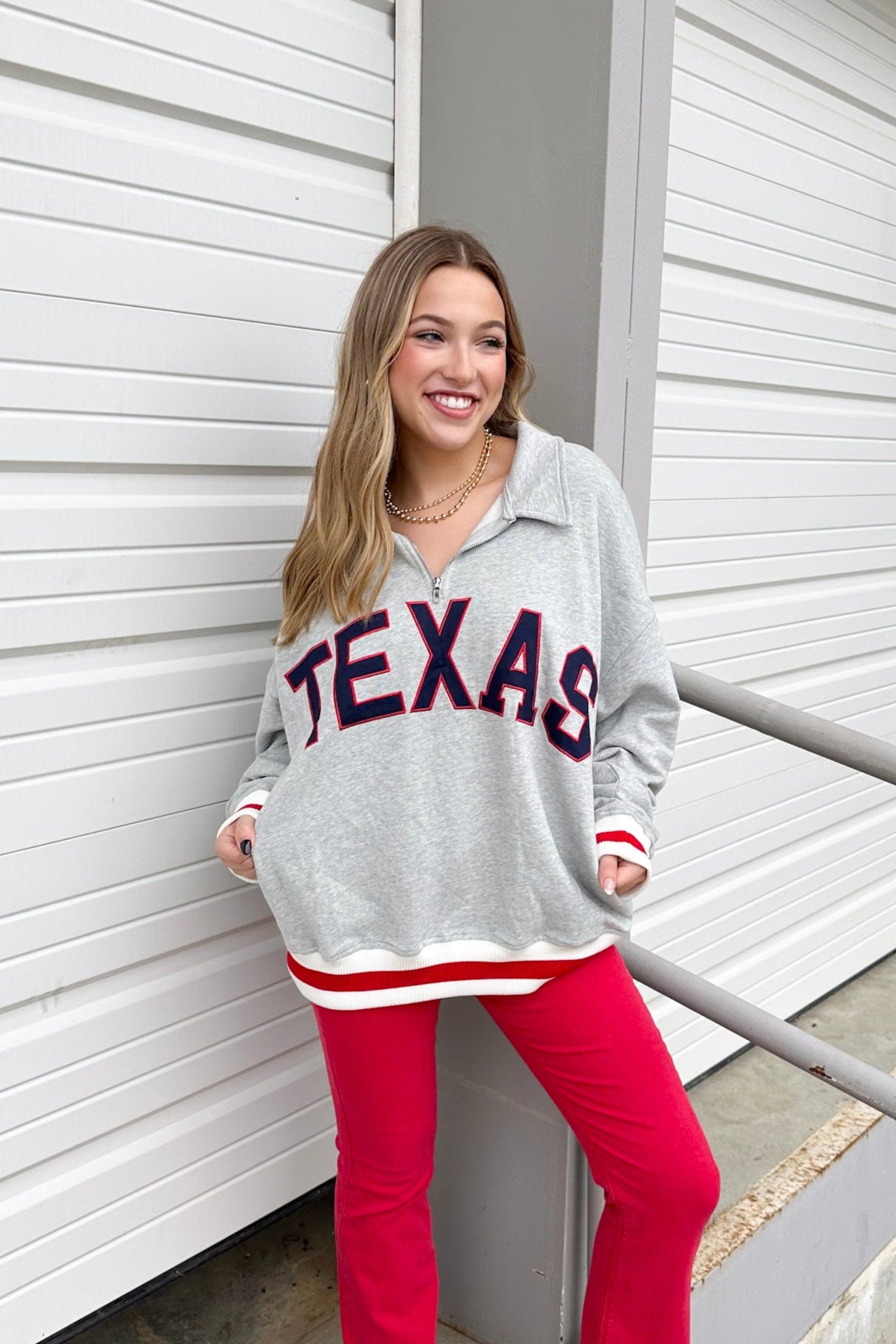 TEXAS STRIPE CUFF SWEATSHIRT