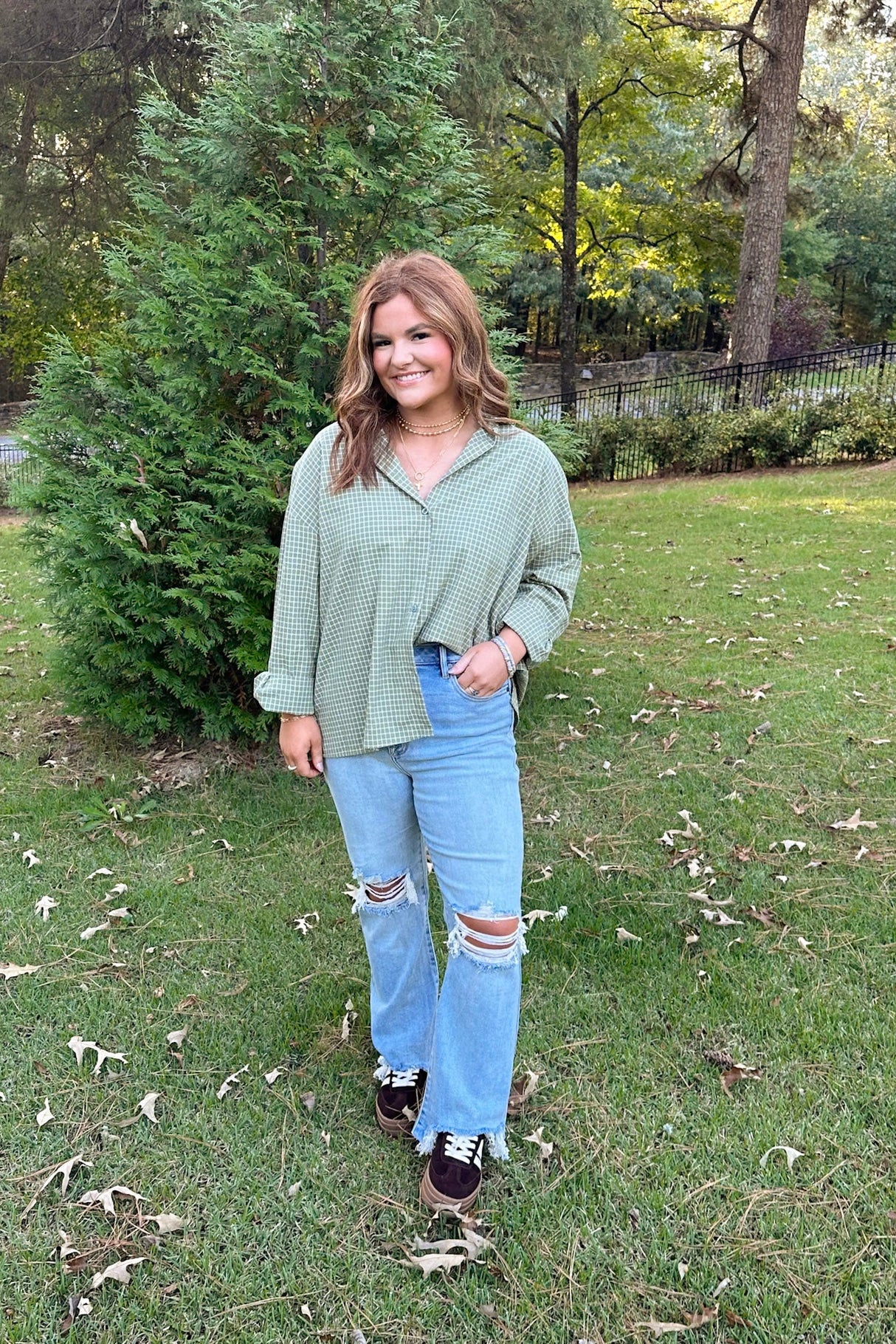 PLAID CHECK OVERSIZED TOP