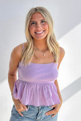 PEPLUM SWEATER CAMI TOP