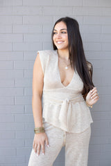 Plunge Tie Waist Top