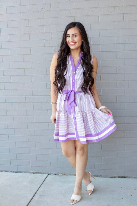 Sylvia Stripe Shirt Dress