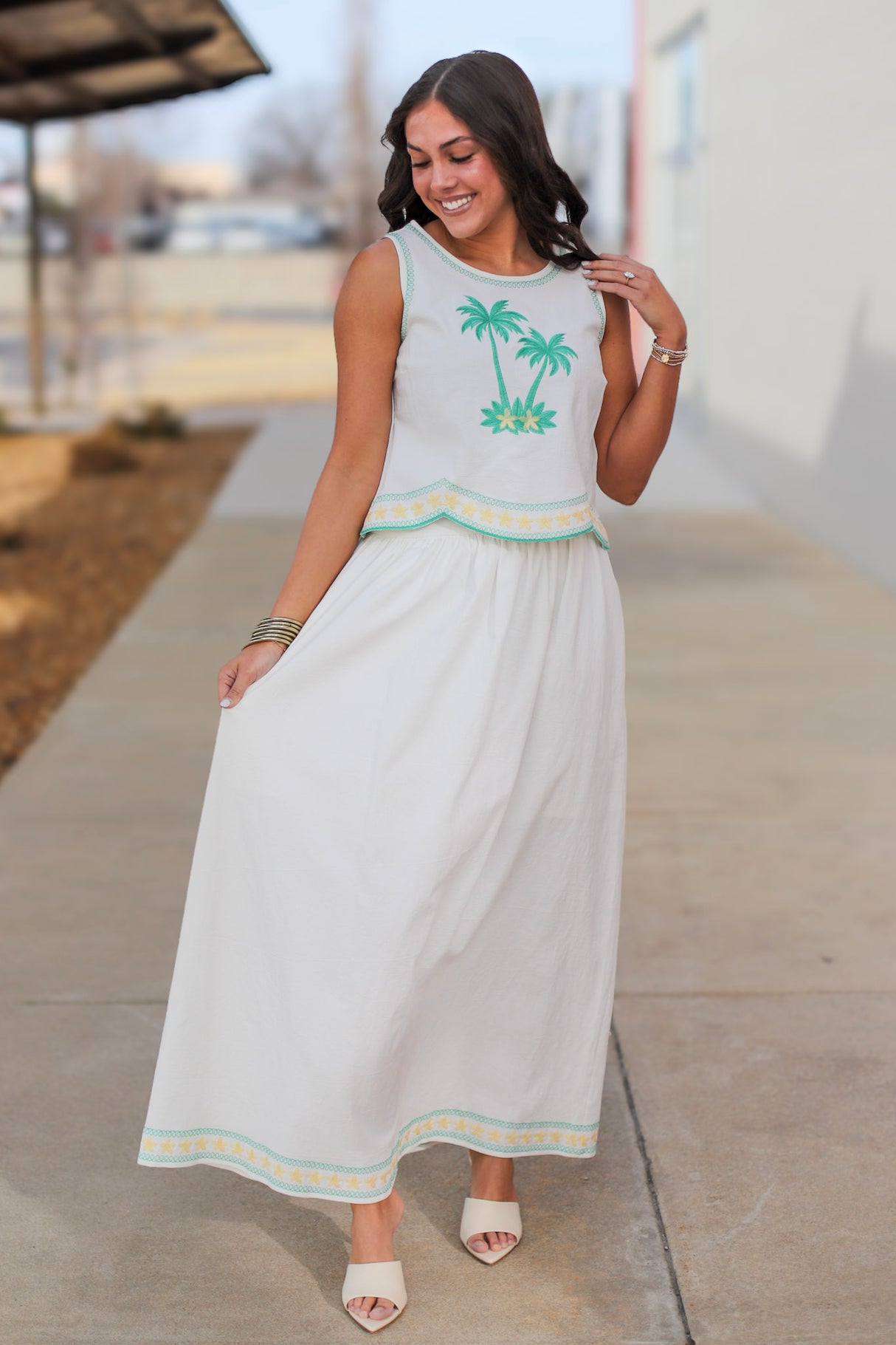 Embroidered Maxi Skirt