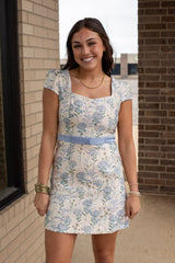 Hydrangea Jacquard Mini Dress