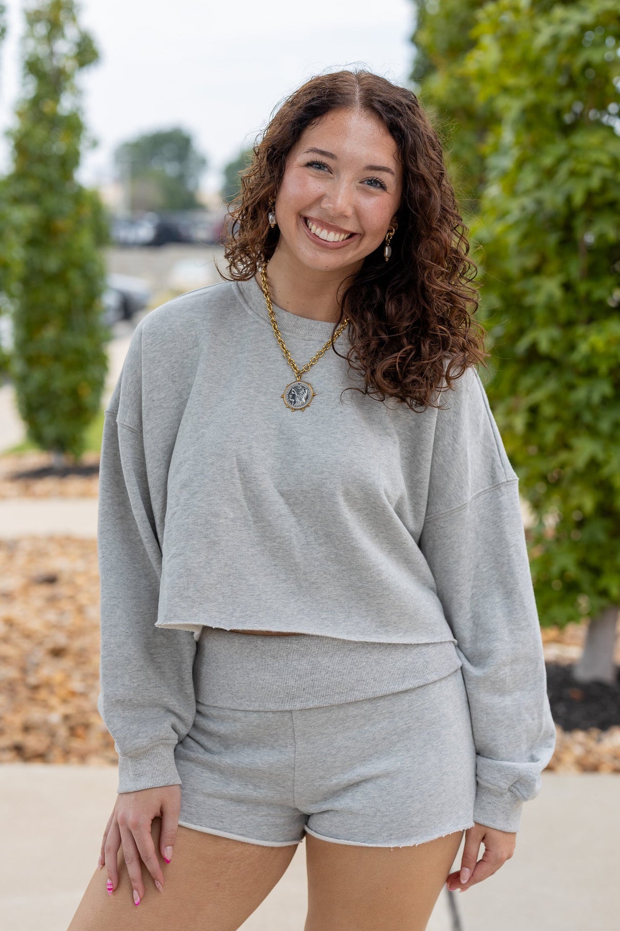 Long Sleeve Crop Sweatshirt