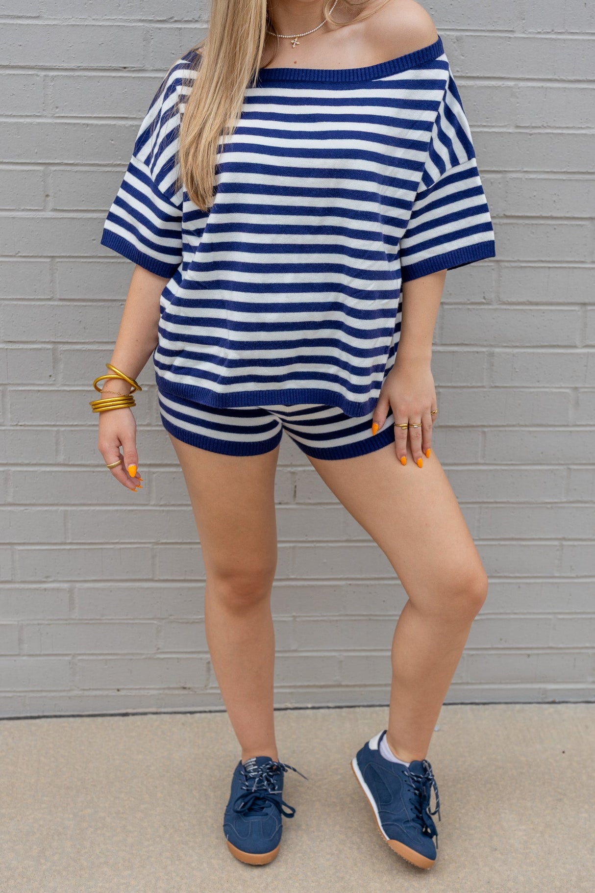Fold Over Low Rise Knit Shorts