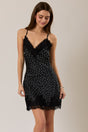 Lace Trim Polka Dot Slip Mini Dress