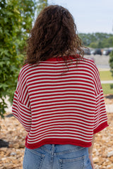 Button Striped Cardigan