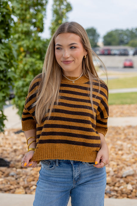 Striped Crop Sweater