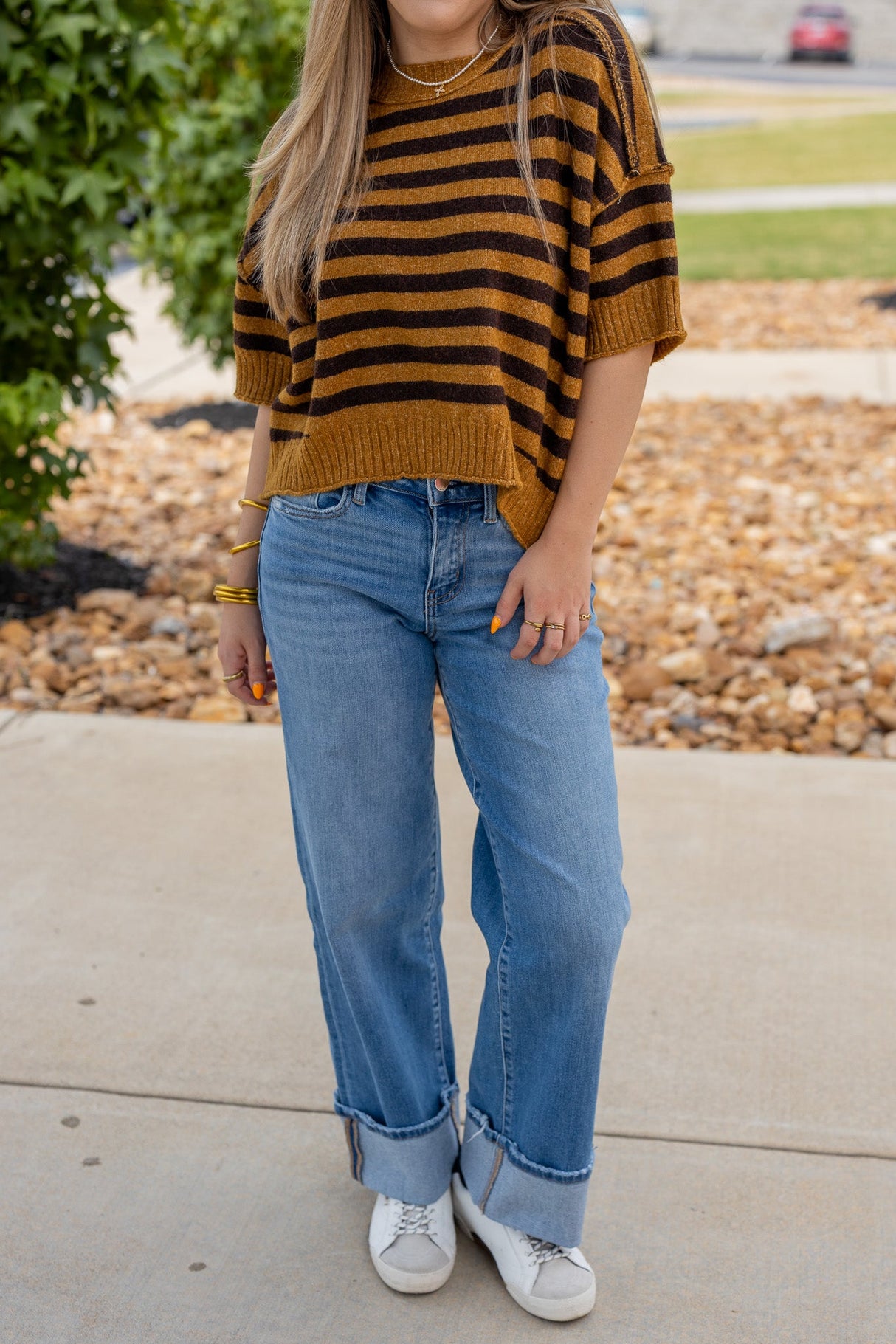 Striped Crop Sweater
