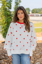 Polka Dot Print Terry Sweatshirt