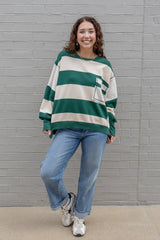 Bold Stripe Terry Sweatshirt