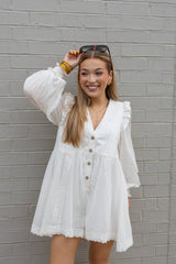 Ruffled Bubble Sleeve Romper