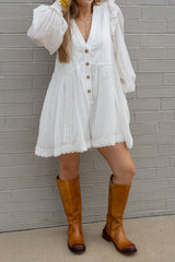 Ruffled Bubble Sleeve Romper