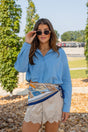 Bubble Hem Button-Up Shirt