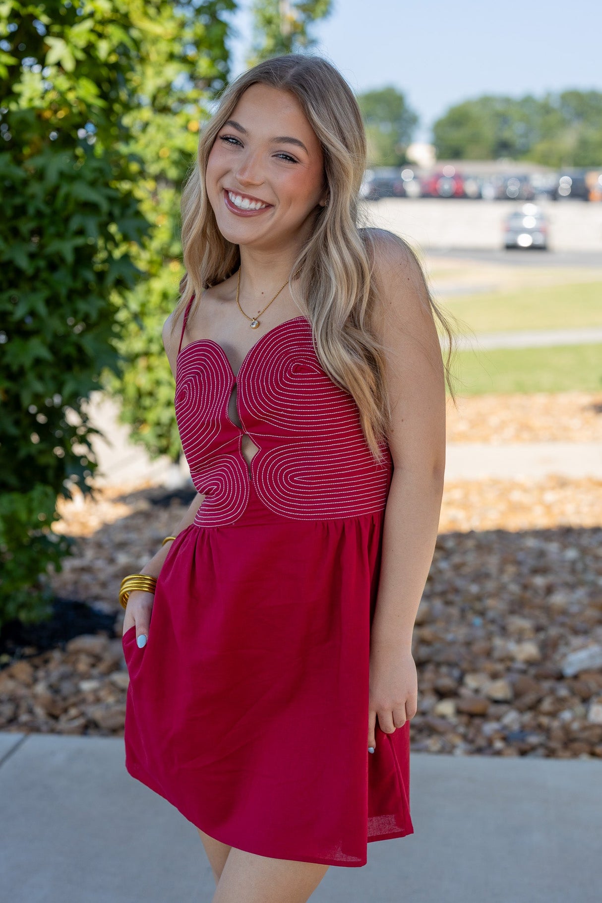 Top Stitch Bustier Sleeveless Mini Dress